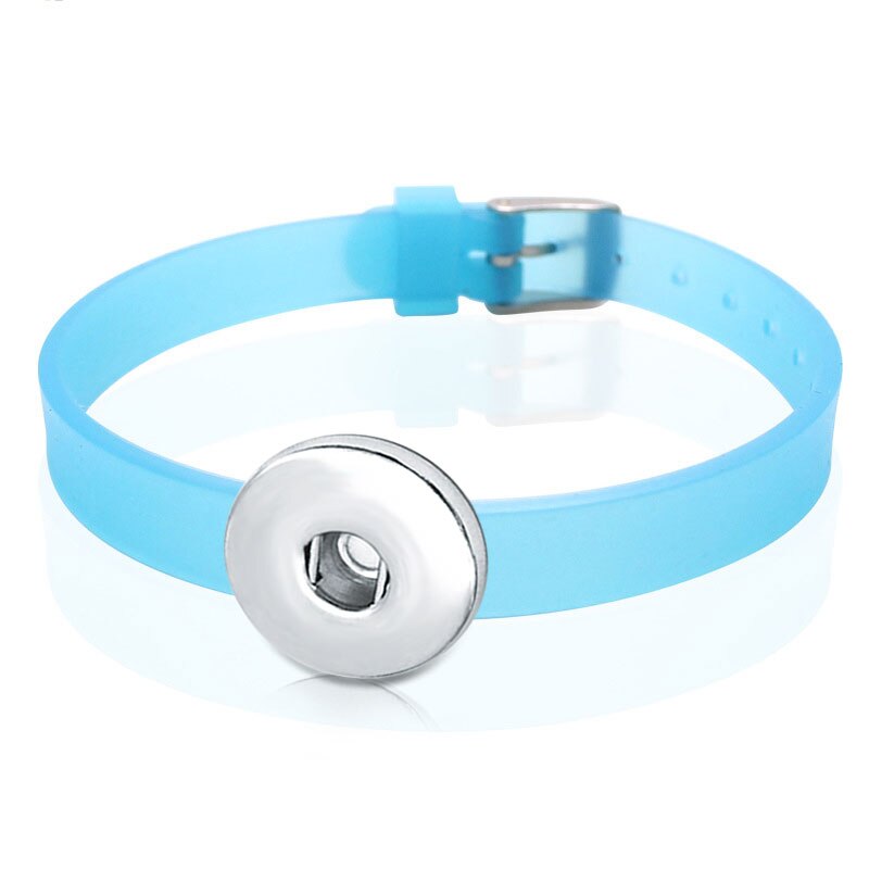 Gioielli fai-da-te colori caramelle bracciale in Silicone con bottone a pressione per donna ragazzi ragazze regalo BS2556: sky blue