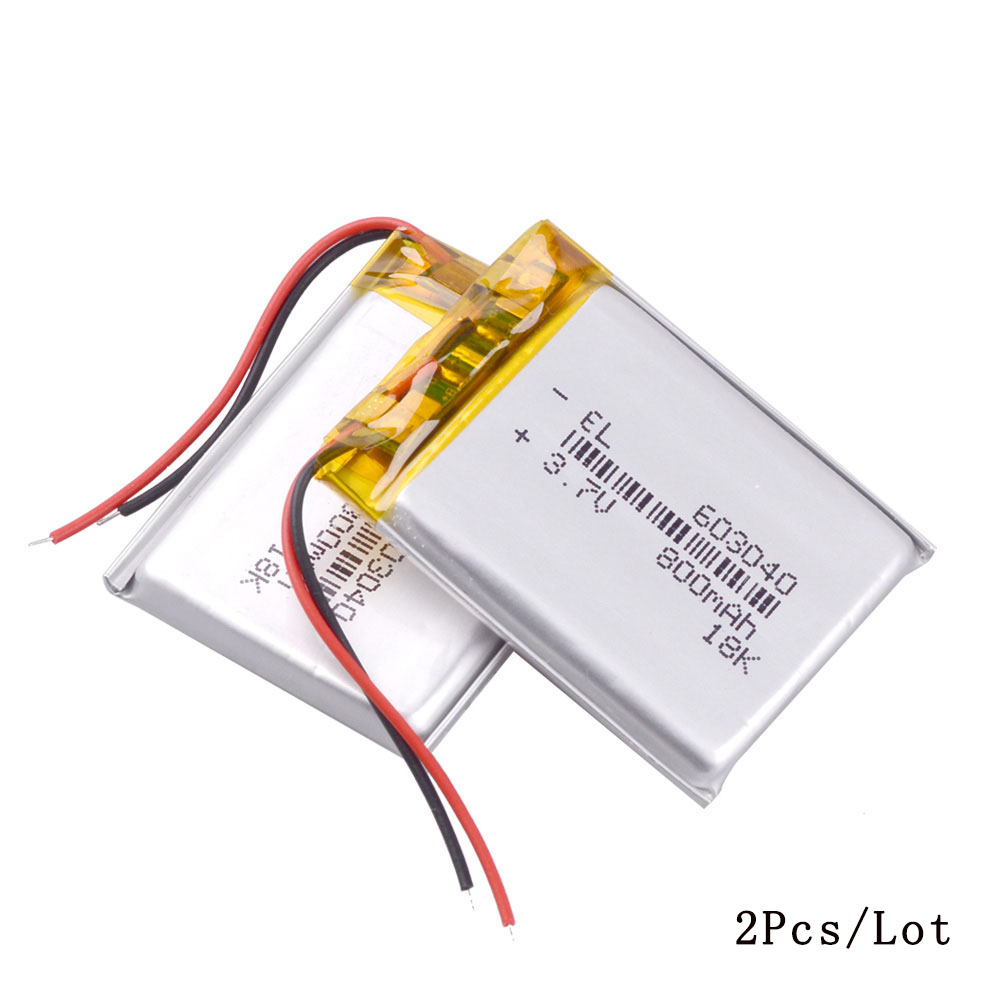 3,7 V 800mAh 603040 Li-Ion Lipo Batterie Lithium-Polymer Li-Po li ionen Batterie baby monitor Bluedio kopfhörer laterne: 2PCS