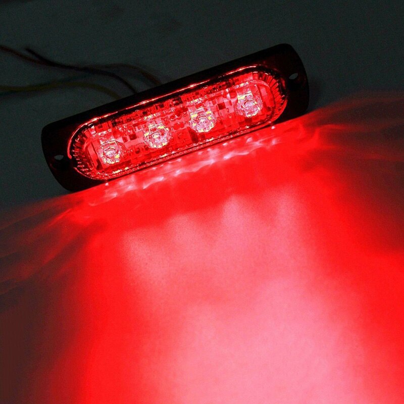 Red Working Light Kit 4LED Working Lamp 36W Urgent Transparent Warning