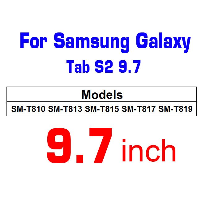 Vidrio protector de pantalla para Samsung Galaxy Tab S2 S3 9,7 pulgadas SM-T810 T815 T817 T819 T820 SM-T825 T829 película de vidrio templado: S2 T810 T815 T819