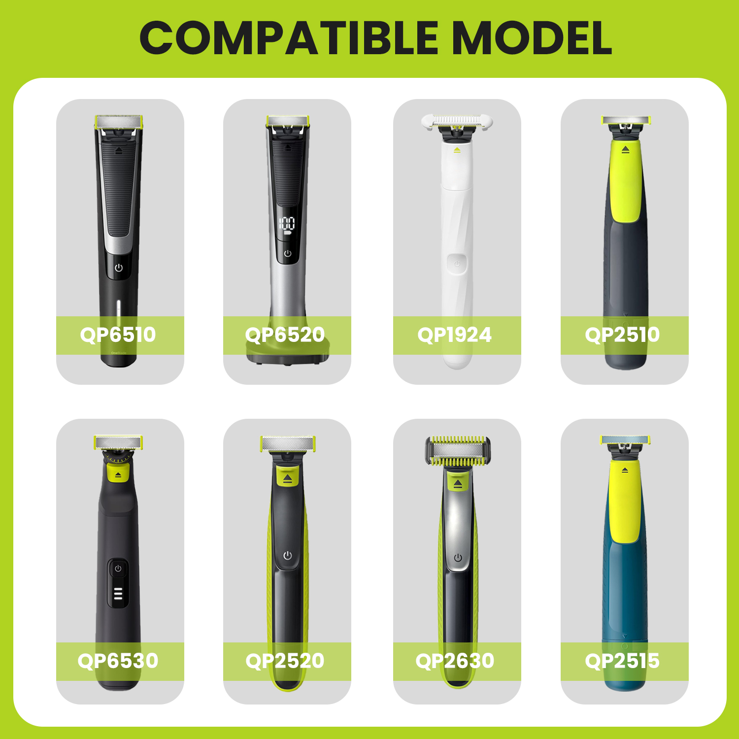 Brangdy 360-scheerapparaat vervangend mes voor One Blade Pro QP2520 QP2630 QP2724 QP2834 QP4530 QP6531 hybride elektrische baardtrimmer