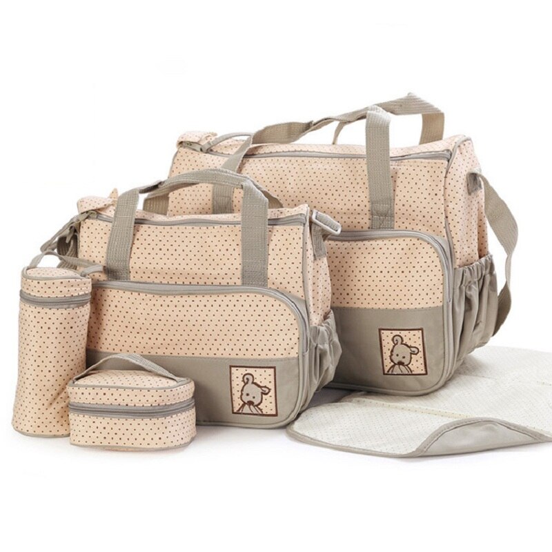 5 unids/set bolsa para pañales de cochecito mami bolsa de gran capacidad bolso de pañales cambiando Pad para el cuidado del bebé con 8 colores