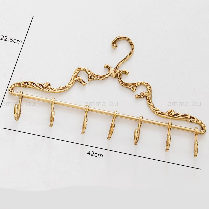 Palace Kleerhanger Goud Massief Messing Garderobehangers Sterke Kleding Kleerhangers Decoratie Metalen Rek