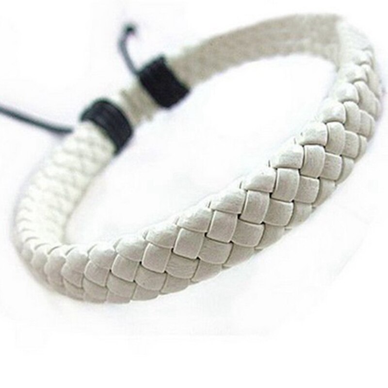 1pc Simple Hand-woven Leather Bracelet Bangle for Women Men Cuff Rope Chain Charms Bangles Gothic Braided Bracelet Jewelry: WT