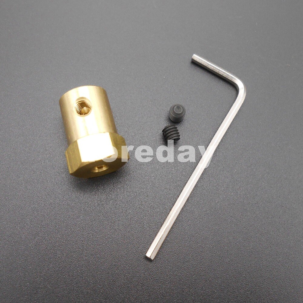 3PCS M3 3MM BRASS Material Wheel Shaft Motor Hexagonal hexagon HEX Total length 18mm Coupling Coupler +3 Spanner *FD249X3
