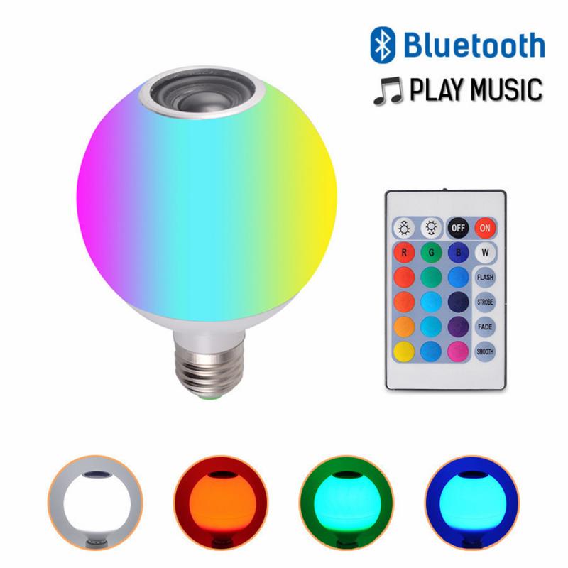 Bluetooth Muziek Bulb Lamp Wit Licht Afstandsbediening Kleurrijke Rgb Kleur Veranderende Bluetooth Lamp E27 Rgb Led Gloeilamp