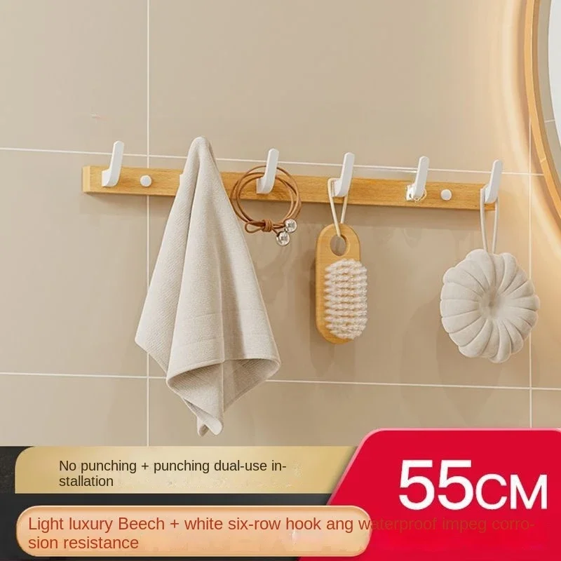 Gancho de madera de nogal para colgar ropa, soporte de tapa para colgar en la pared sin perforaciones, gancho para colgar en la puerta, llavero sin perforar: Verde militar