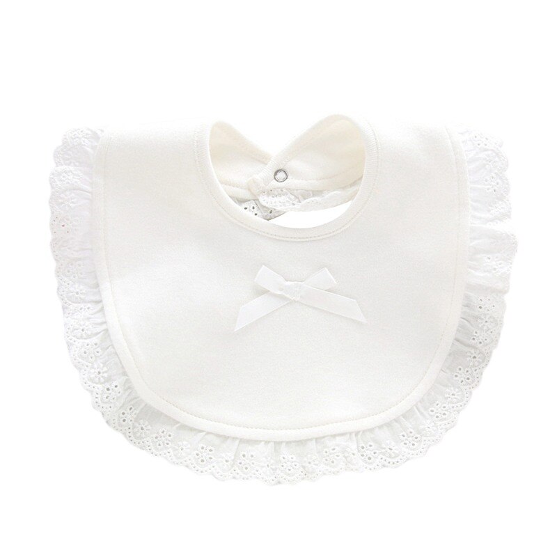 Bebê meninas babadores corton botão snap babadores algodão bonito laço babadores à prova dwaterproof água saliva toalhas