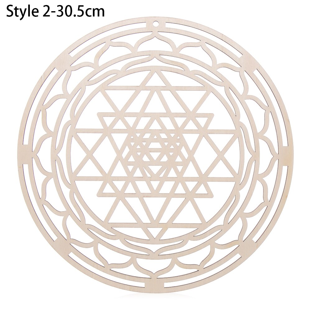 1Pc Houten Bloem Van Leven Kerst Ornamenten, Heilige Geometrie Ornamenten Home Decor, hout Teken Muur Art Zaad Van Leven Coaster: Style 2-30.5cm