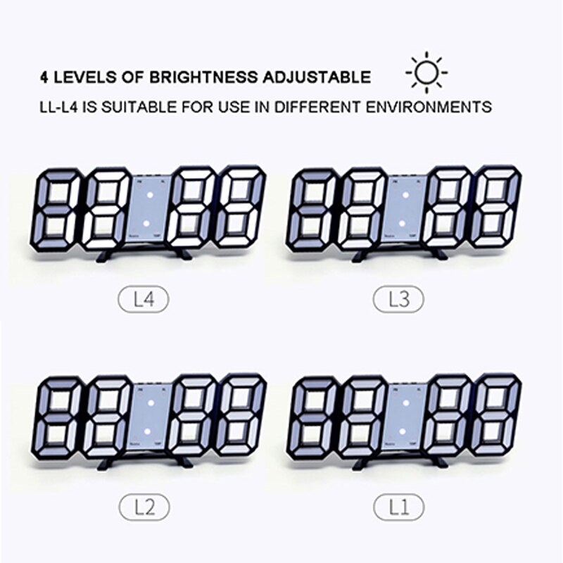 W&amp;G 3D Wall Clock Remote Korea Snooze Alarm Clocks Hanging Watch Table Clock Calendar Electronic Clock Intelligent Digital Clock