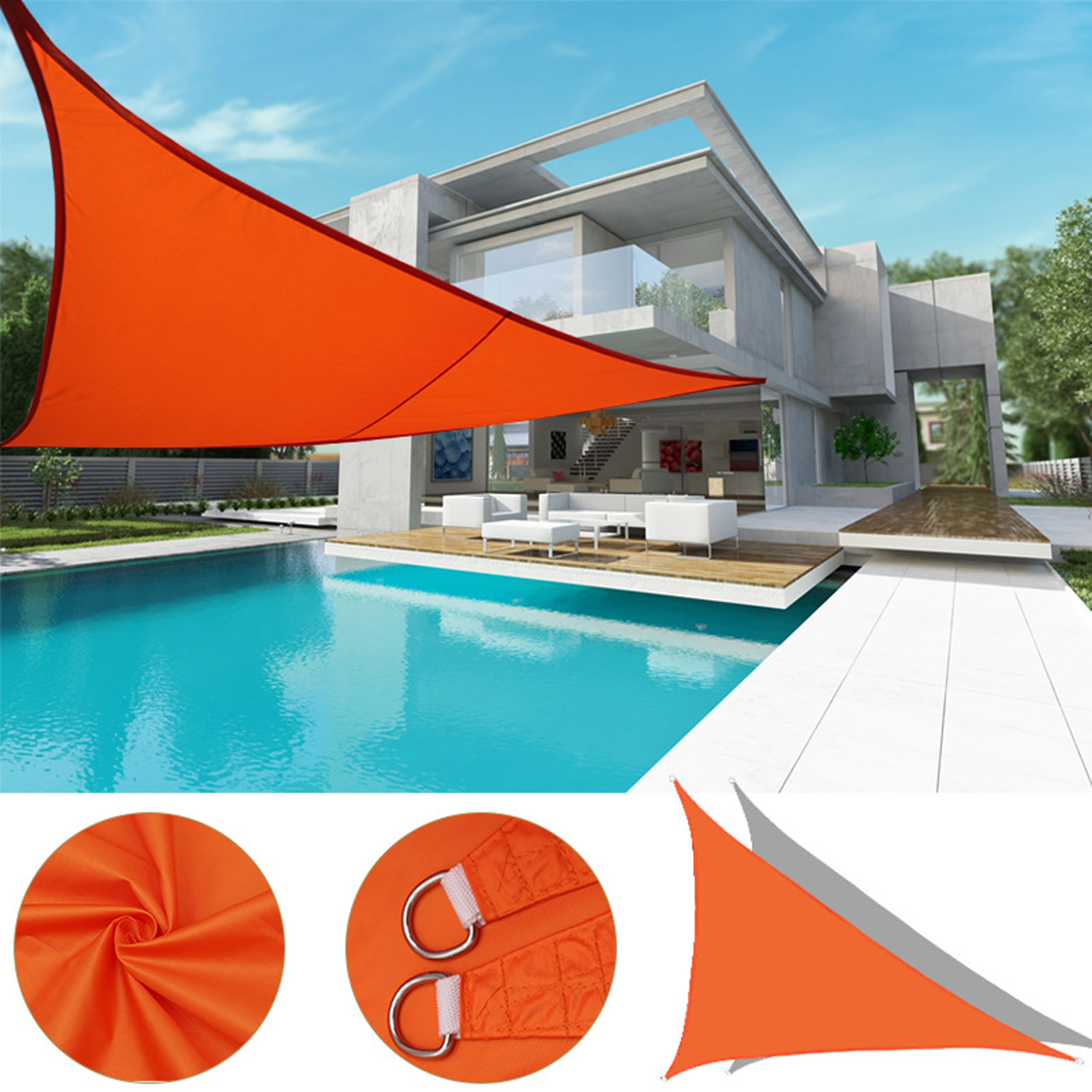 Right Angle Shade Sail For Outdoor Patio Backyard Carport 3*4*5 M Waterproof With Three Ropes Swimming Pool Balcony Terrace