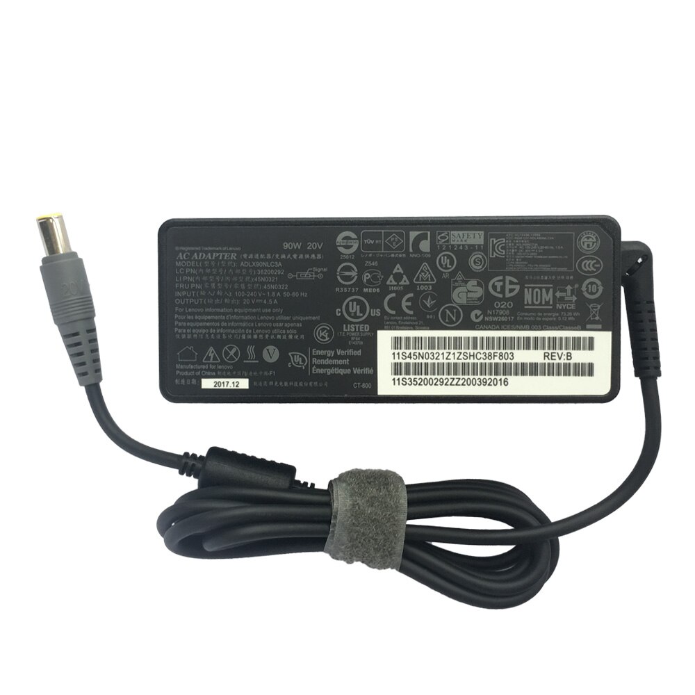 Genuine Laptop AC Adapter Charger For Lenovo Thinkpad T60 T61 X220 X230 R61 R400 20V 4.5A 90W Notebook Power Supply Cord