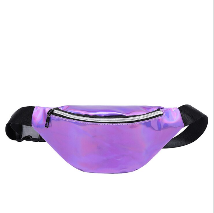 Riñonera de cuero brillante para mujeres y niñas, riñonera, riñonera de viaje, bolsillo para teléfono: Style1 Violet