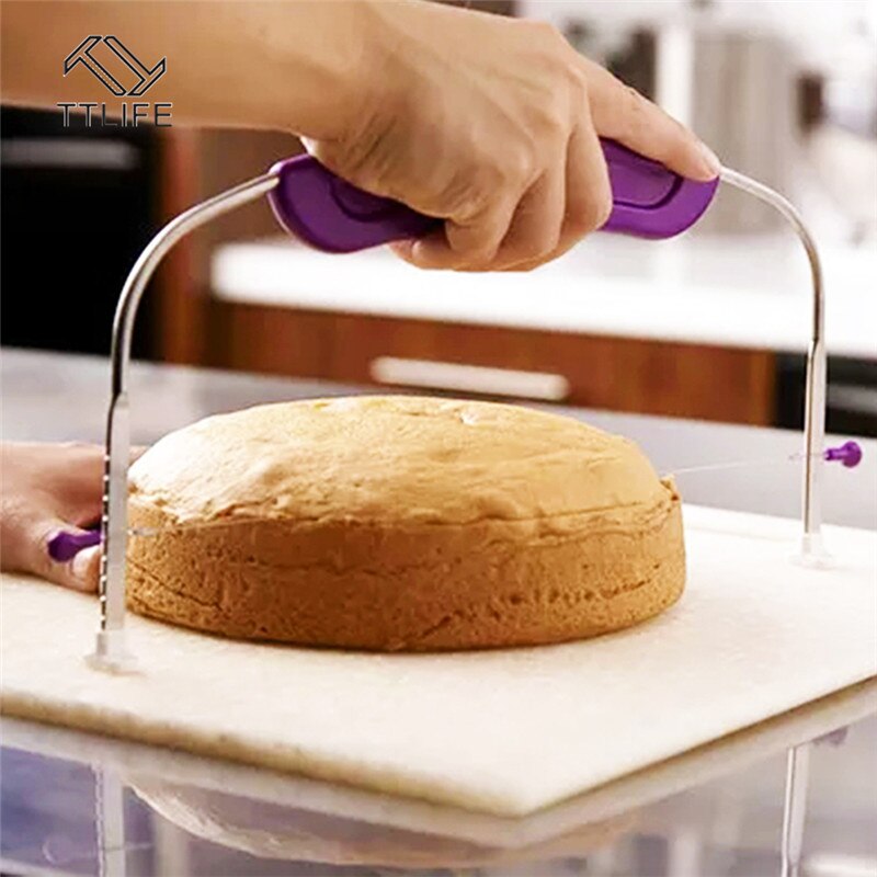 Ttlife 1Pc Rvs Cake Slicer Verstelbare Draad Brood Pizza Leveler Cake Cutter Tool Keuken Gadgets Bakken Accessoires