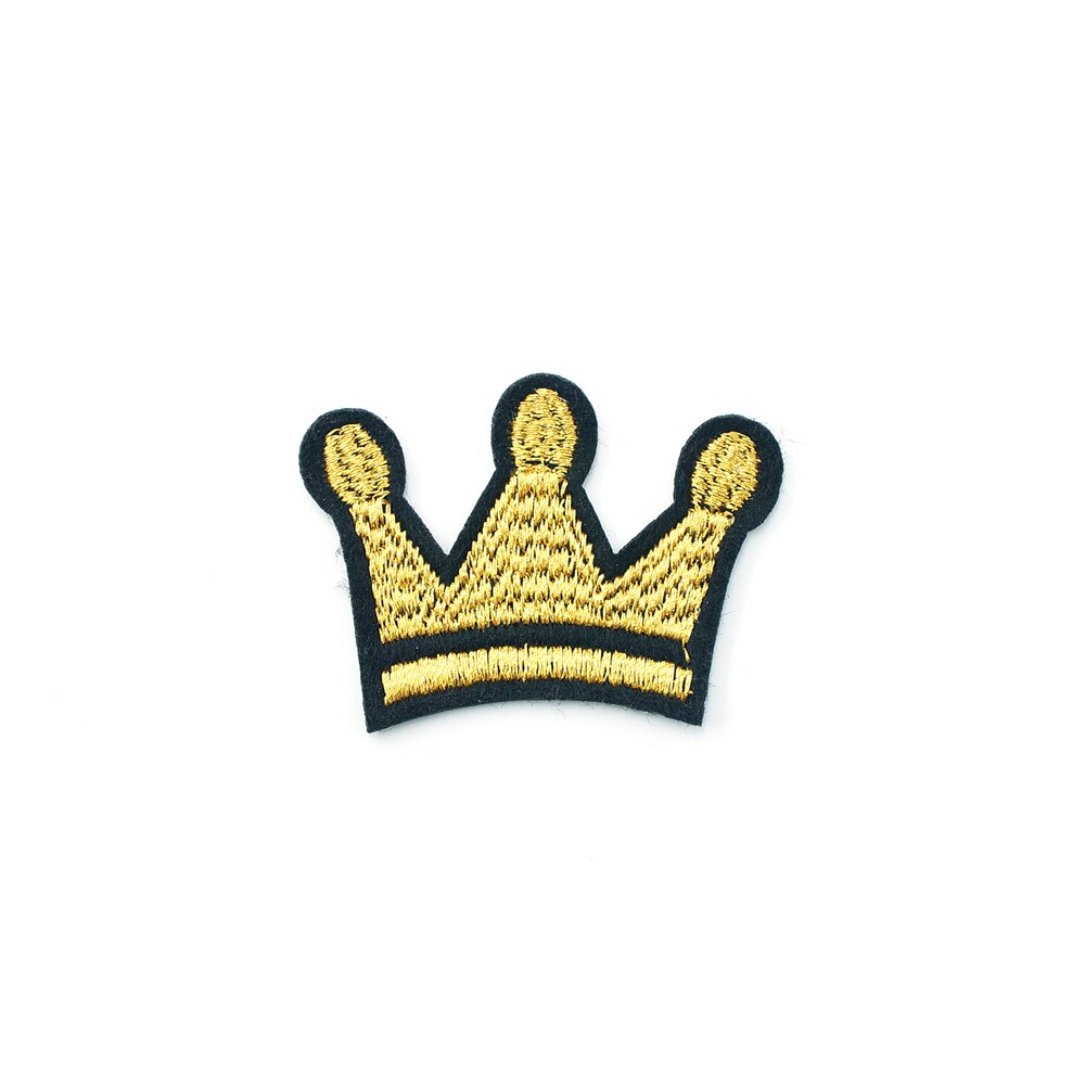Crown Size:3.5X4.7 Cm Iron On Patch Naaien Op Geborduurde Applique Stof Voor Jas Badge Kleding Stickers