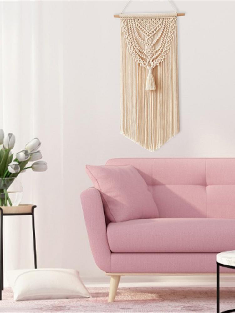 Vegg makrame elegant bohem bomull tau vevd billedvev hjem vegg bryllup rom dekorasjon makrame veggheng