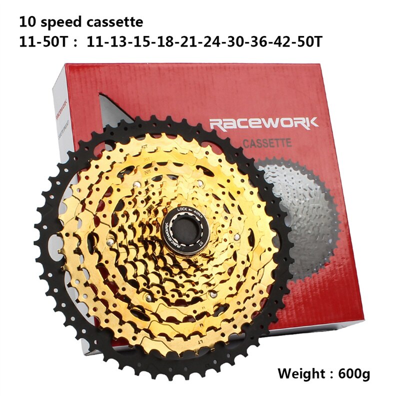 RACEWORK Kassette MTB 10 11 12 geschwindigkeit mountainbike racing reise kettenrad fahrrad freilauf: 10speed 11 50T gold