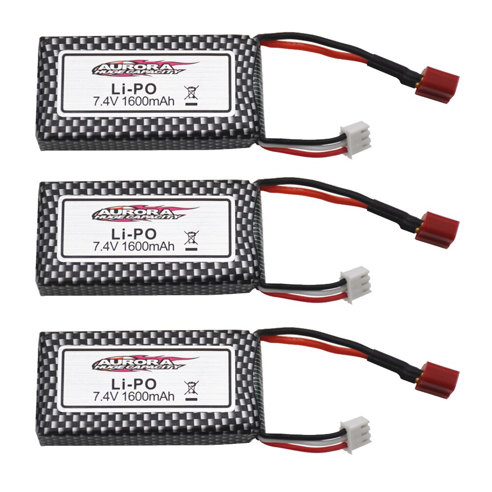 Originele Xinlehong 9125 Afstandsbediening Rc Auto Onderdelen 7.4 V 1600Mah Lipo Batterij XLH9125 Batterij 7.4 V 1600mah: 3pcs