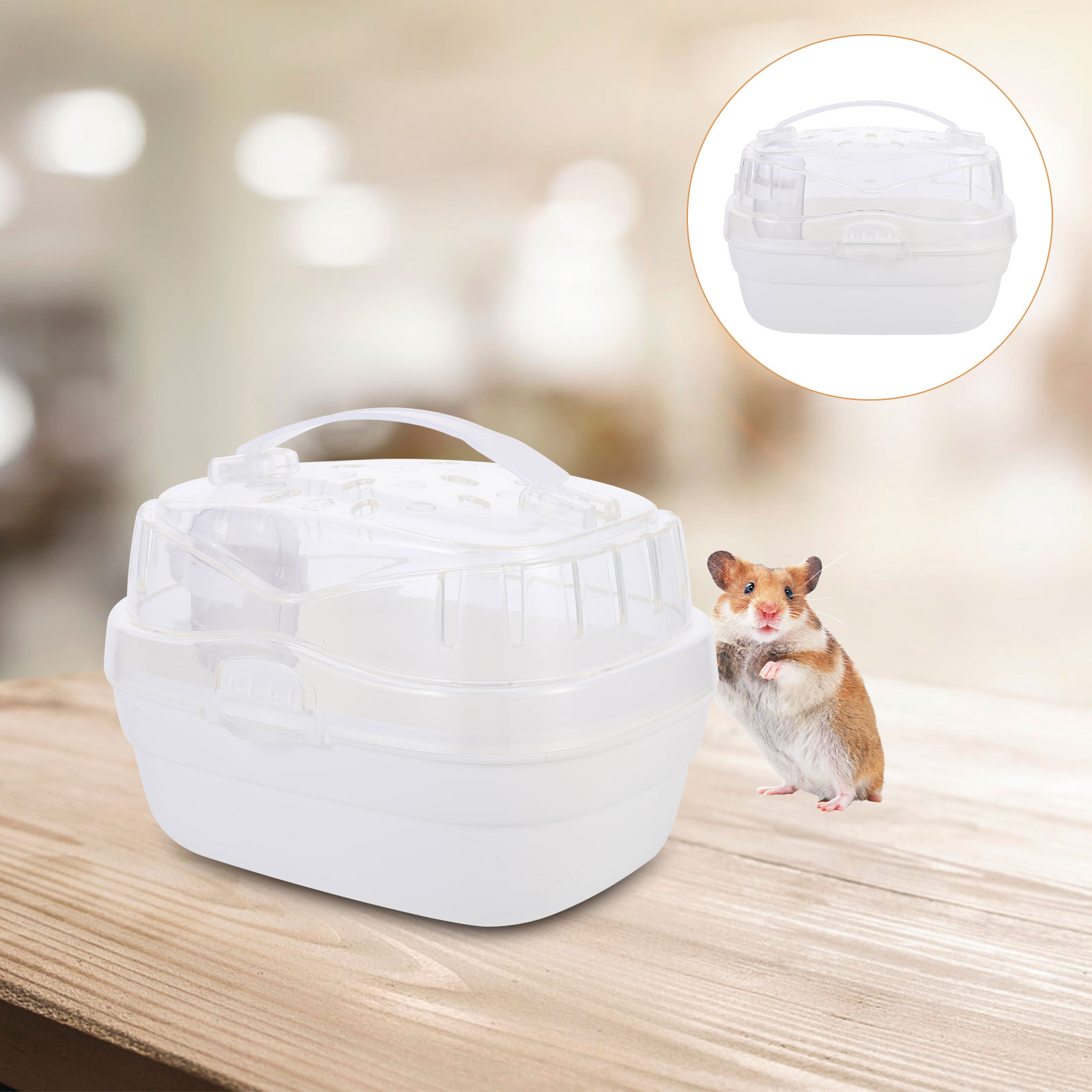 Pet Carry Box Outdoor Hamster Cage Guinea Carrying Box Portable Hamster Carrier for Travel
