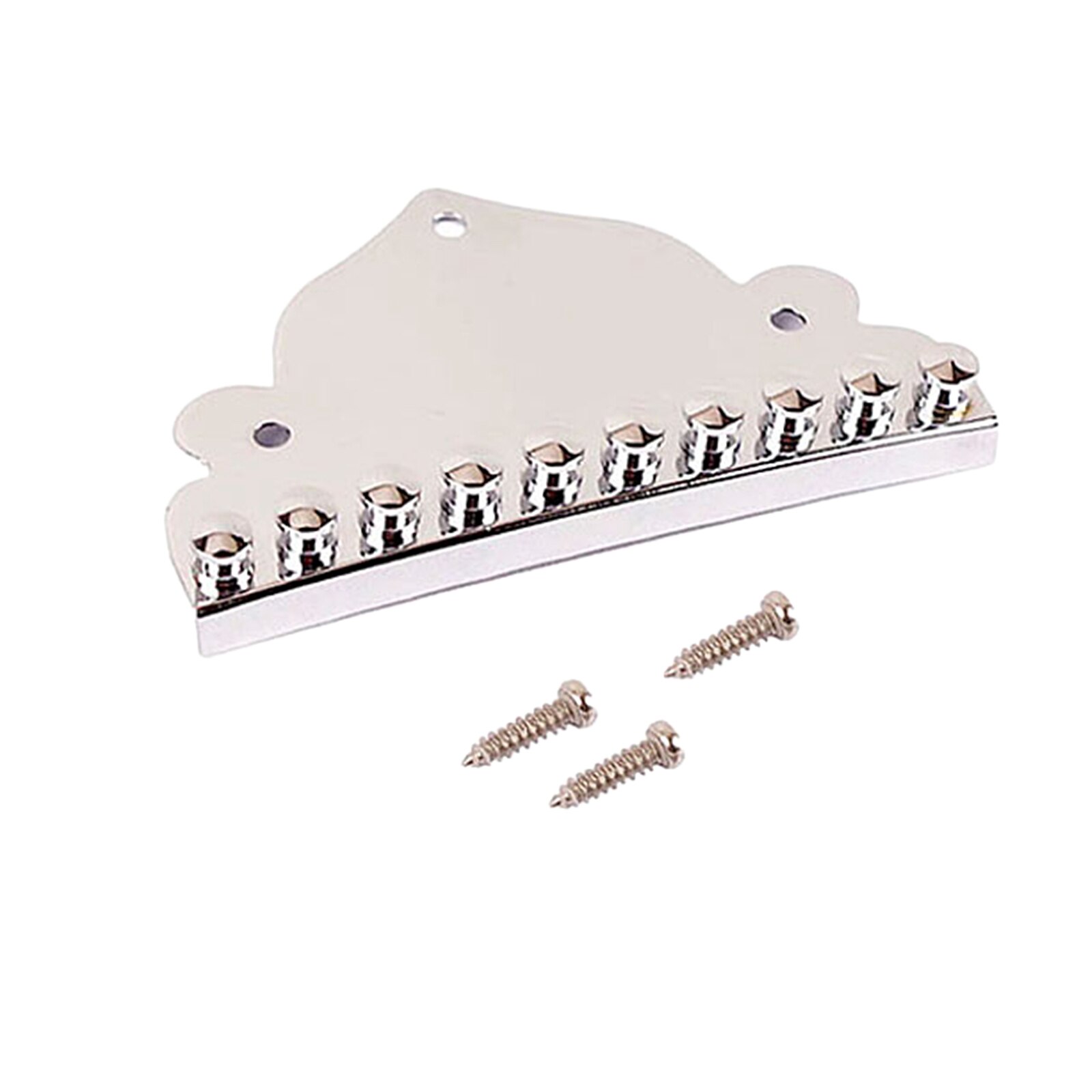 Chrome Plated Mandolin Tailpiece for 10 String Mandolin Replacement Musical Instrument Parts with Screws 70.5x42mm