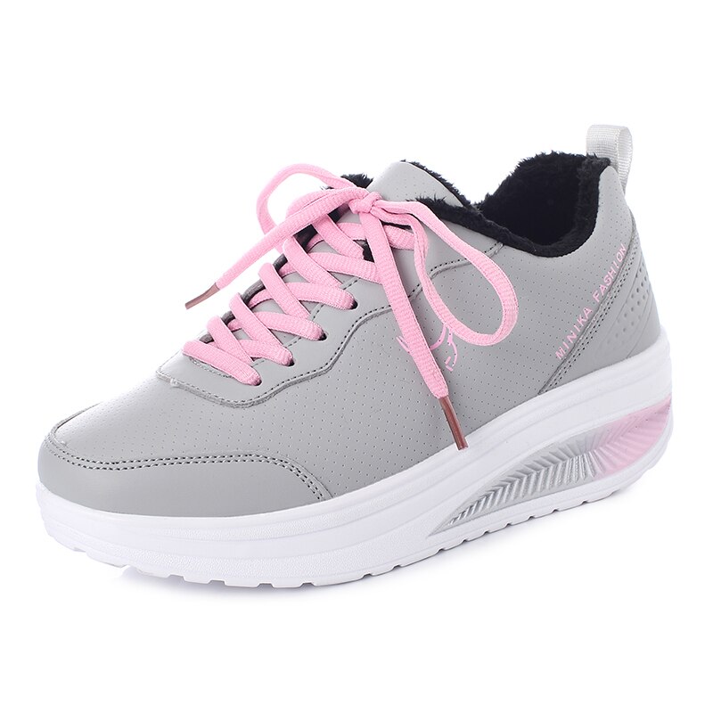 Kvinner toning sportssko svart blå dame walking joggesko lette kvinner atletisk sko flat plattform trener: Rosa / 35