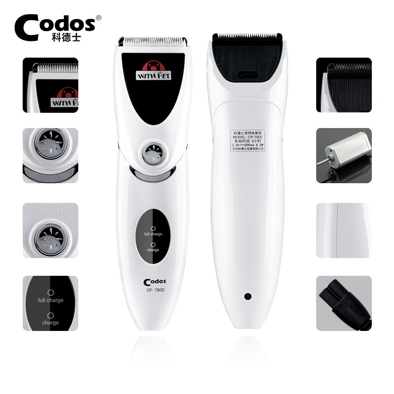 Codos – tondeuse électrique professionnelle CP-7800, Rechargeable, pour chiens et chats, accessoire de toilettage