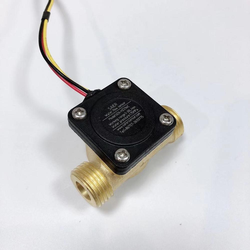 G 1/2" Brass Liquid Flow Water Meter Hall Effect Sensor for Tankless Heater water meter hall sensor SEN-HZ21FA