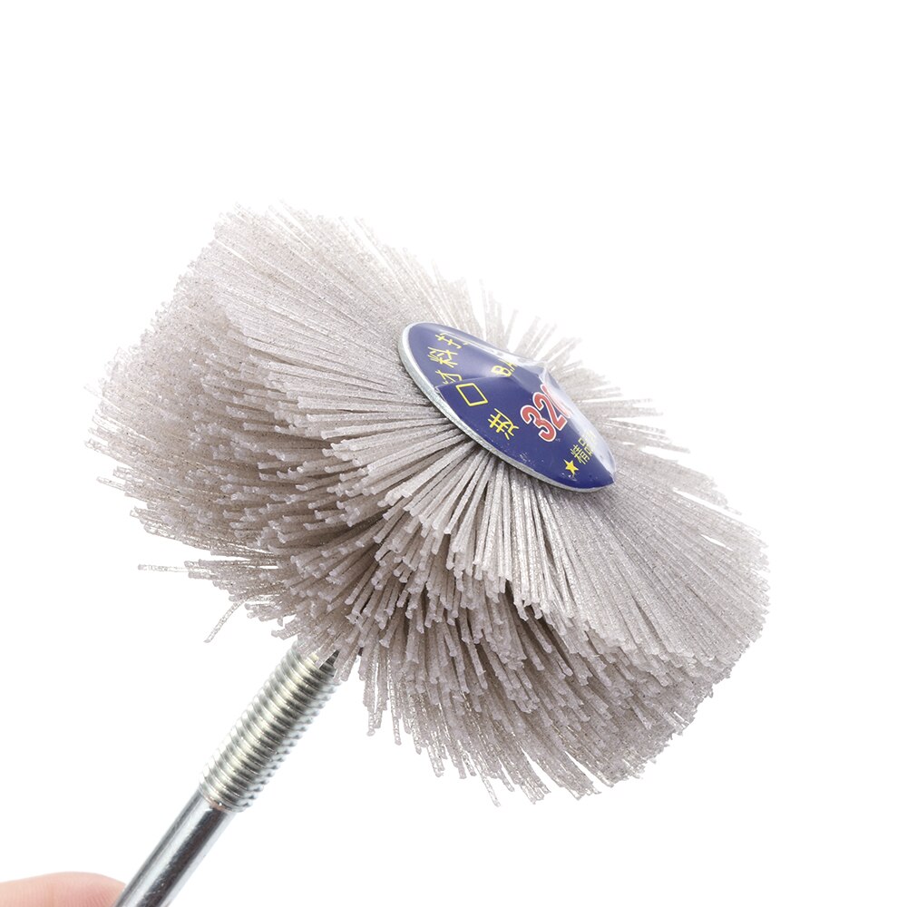 1 pc treverk tremøbler avgrading abrasiv alumina tråd nylon hjul børste blomst hode polert sliper buff hjul drill