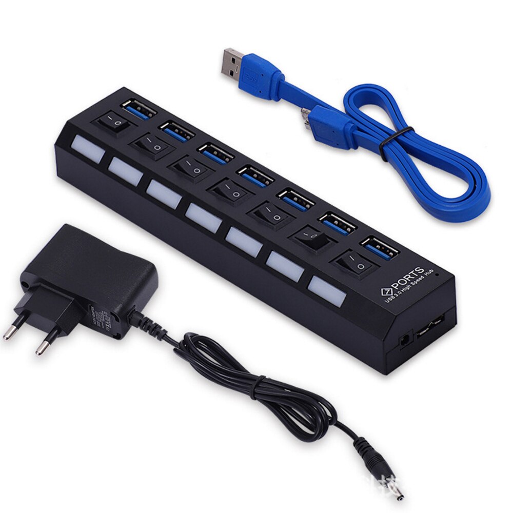 USB Hub 3.0 USB Splitter Multi USB 2.0 Hub 4/7 Port Expander Multi USB 3 Hab Use Power Adapter Computer Accessories Hub For PC
