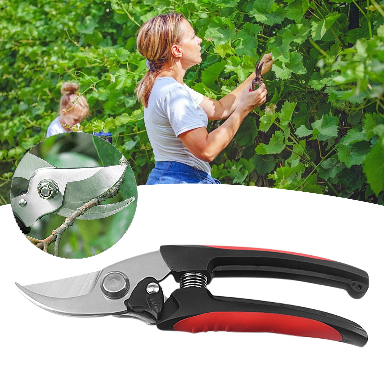 Plant Shears Pruner Secateurs Pruning Scissors Bypass Clippers Garden Tool Bonsai Flower Cultivating Solid Snip Floral