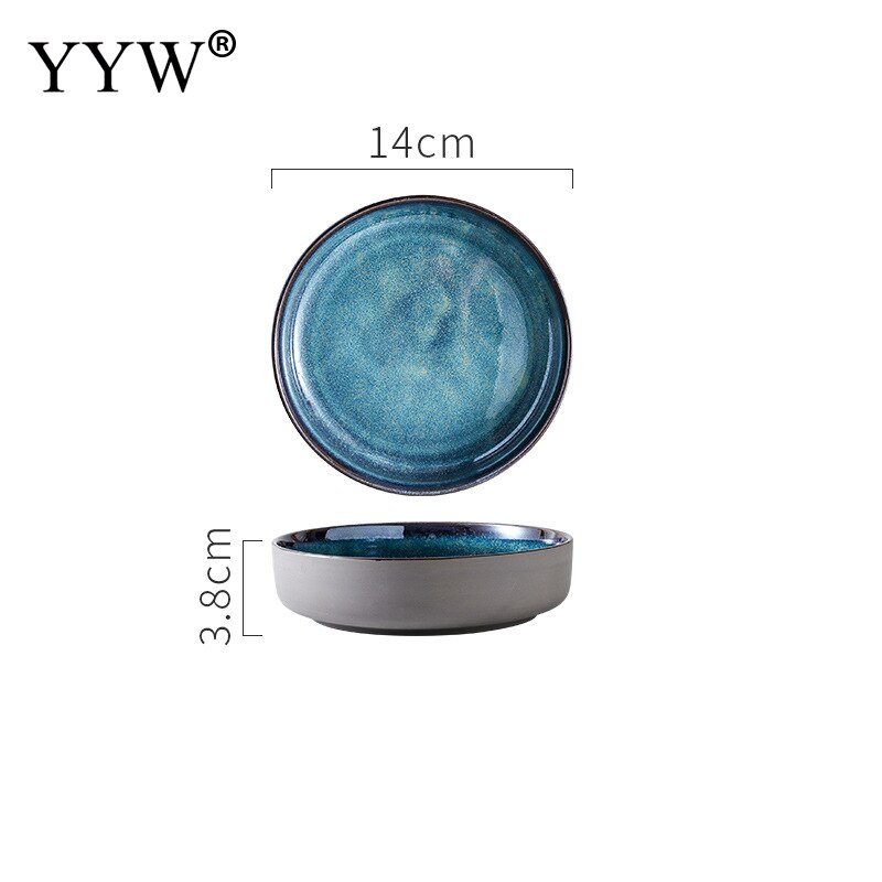 2 unids/lote horno vajilla de cerámica vidriada cambiante Ramen de forma Irregular plato aperitivo de la placa de la cena de porcelana vajilla conjunto: 5