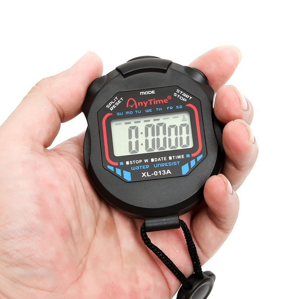Cronómetro electrónico multifunción Cronómetro deportivo Temporizador Pantalla LCD Cronómetro de mano para entrenadores físicos y árbitros