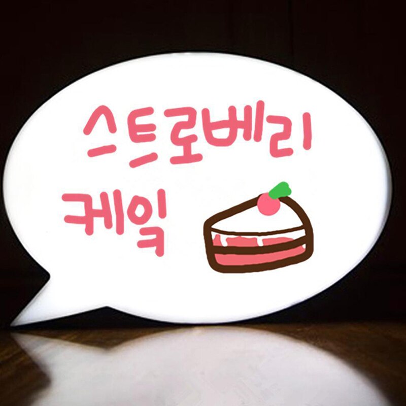 LED Message Handwriting Letter Light Box Speech Bubble Shape Writing Board add 2Colors Pen for Birthday Party Wedding Light Box