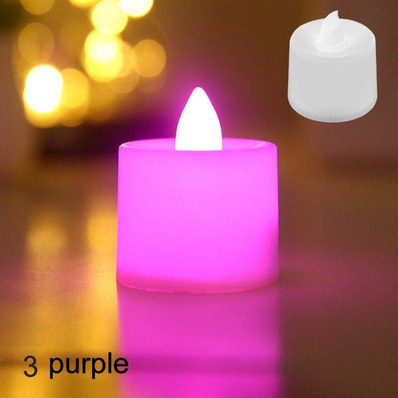 24pc Flameless Led Tealight Candles Battery Operated Warm White Flameless Pillar LED Simulation Candle Birthday Wedding Decor: 3
