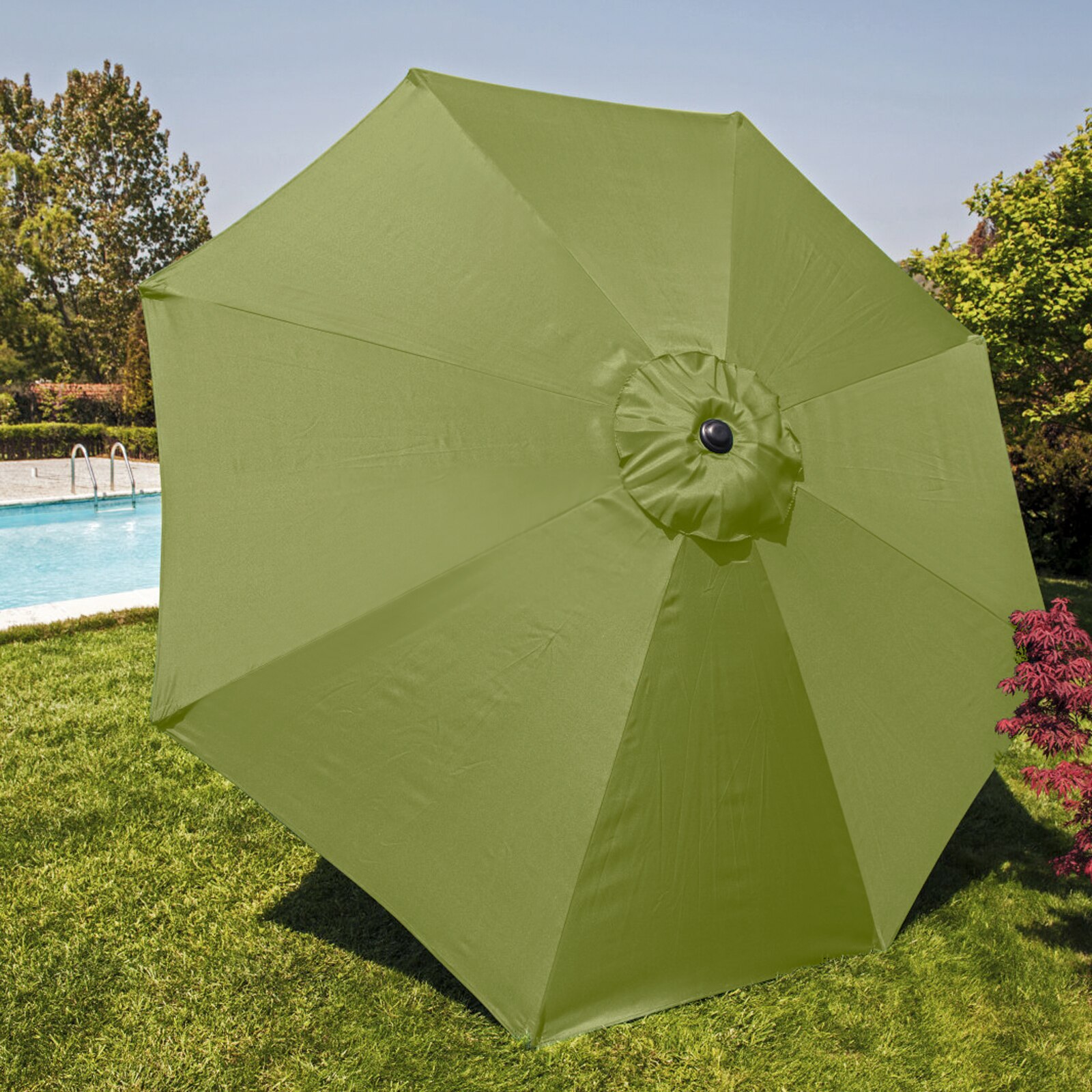Shade Cloth Umbrella Base For Outdoor Market Patio Waterproof Replacement Polyester Fits 3/2.7 Meters 6/8 Bone Canopy Only