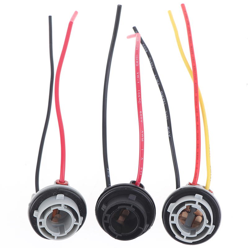 2PCS 1156 1157 Bulb Socket BAY15D Lamp Holder P21/5W Adapter Base Connector For Brake Light Plastic Car Accessories