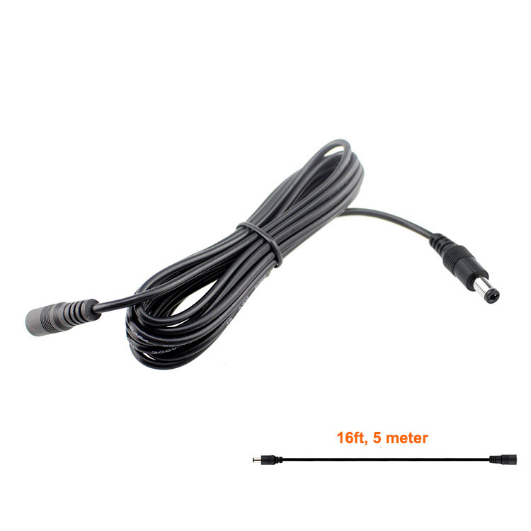 5.5 Mm * 2.5 Mm 12V Dc Power Verlengkabel (16ft) voor Voeding/Adapter/Outdoor Beveiligingscamera 'S