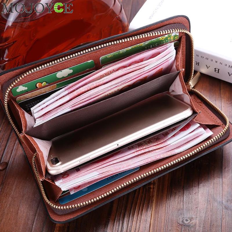 Men Business Zipper Wallet Male PU Leather Clutch Coin Purse Long ID Card Holder Card Bag Gentale Man Bag