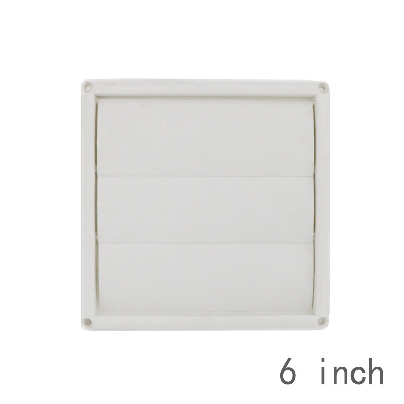 Outdoor Dryer Air Vent Cover Cap Louvered Cover White Exterior Wall Vent Hood Outlet Airflow Vents PI669: 6 inch