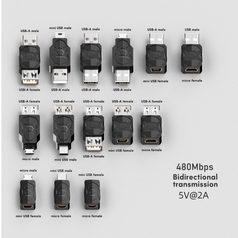 USB naar Micro USB Mini USB Adapter Converter USB Man Vrouw Converter 480 Mbps