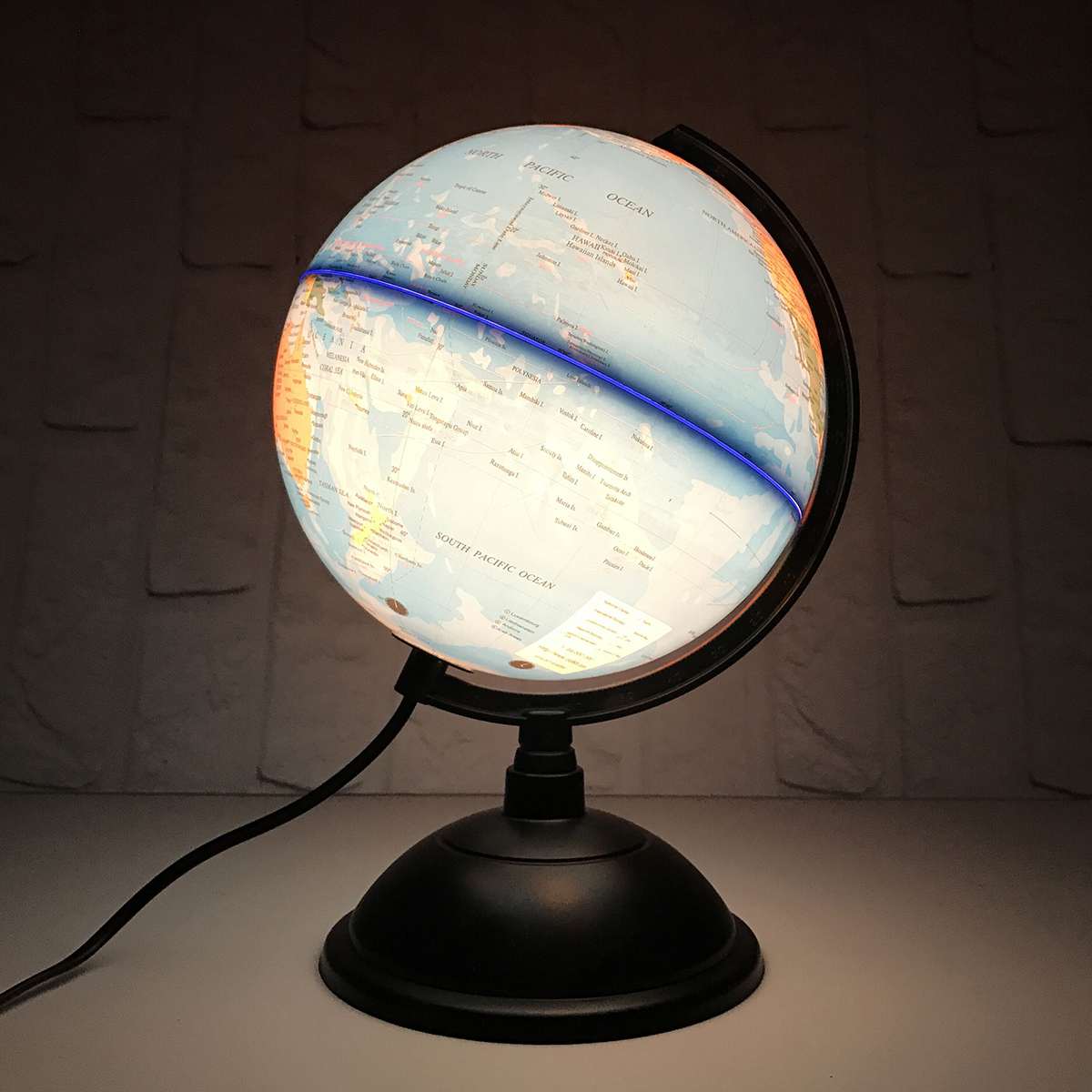 20Cm Led Wereldbol Aarde Tellurion Kaart Roterende Stand Geografie Educatief Speelgoed Home Office Desktop Decoraties