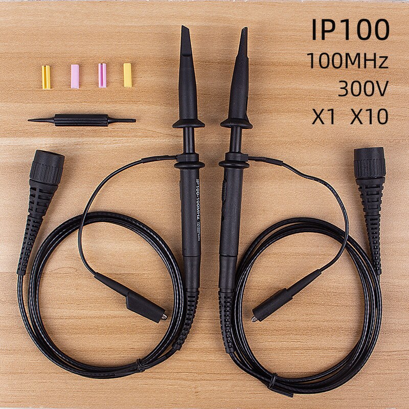Kit de sonda de osciloscopio portátil, accesorios de osciloscopio Sonde, IP-100, 100MHZ, X10, X1, 2 uds.