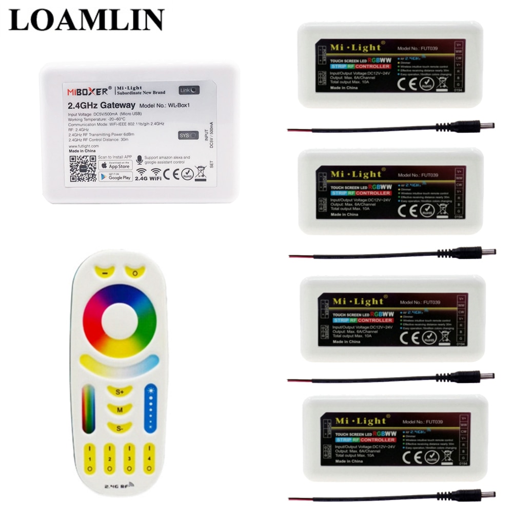 Led Controller Mi Light Rgbww Remote 2.4G Wifi Ibox2 Controle Rgbww Doos Voor Rgb/Rgbw/Rgbww/ rgb + Cct Led Strip Licht DC12-24V