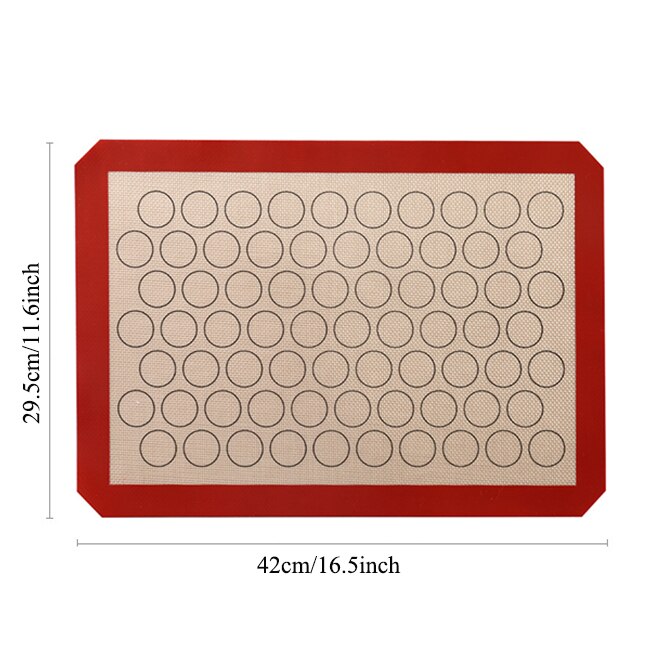 Silicone Macaron Bakken Mat - Non Stick Silicon Liner Voor Bakken Pannen &amp; Rolling-Bitterkoekje/Gebak/Cookie maken-Professionele: Red Macaron