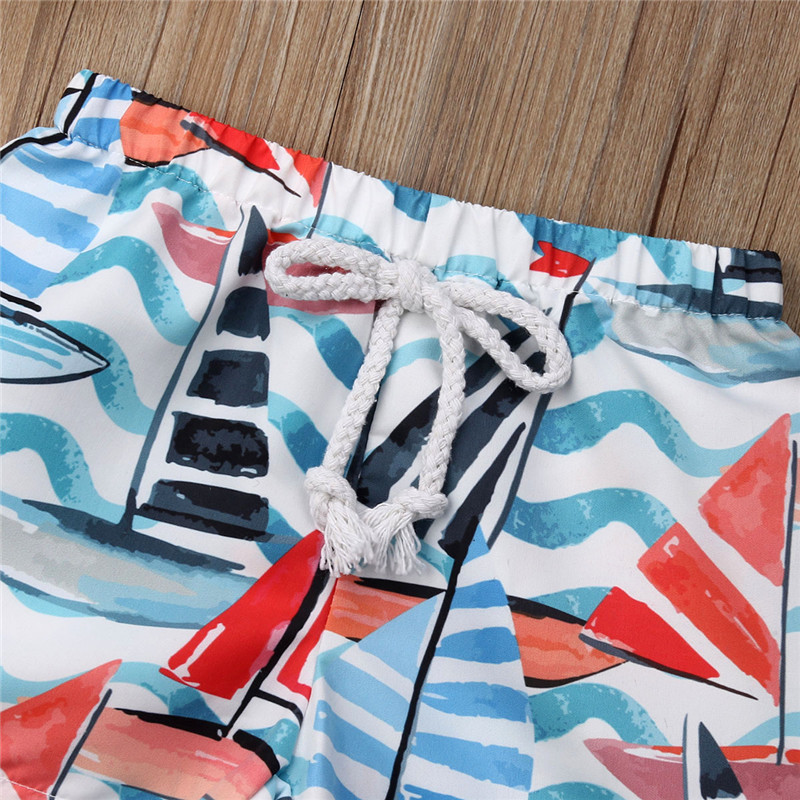 Hawaiian Peuter Baby Jongens Elastische Tailleband Shorts Afdrukken Zwembroek Zomer Strand Board Shorts