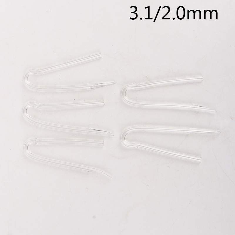 5pcs R Shape Transparent PVC BTE Hearing Aids Clear Earmolds Tubes Bent Tubing: -M31