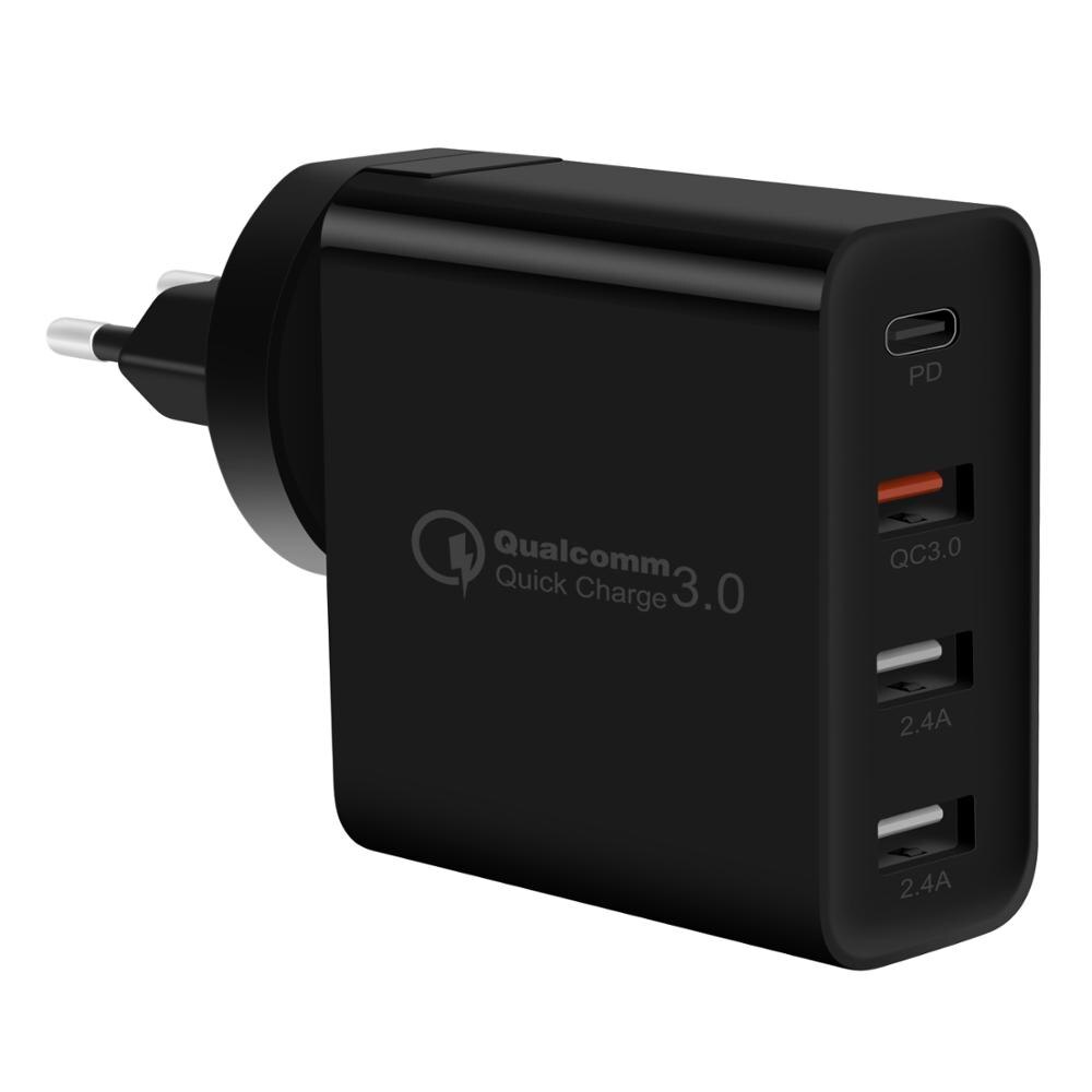 GOOJODOQ PD 48W USB typ C Ladegerät Schnell Ladung 3,0 Wand Schnelle Ladegerät für Apple MacBook Air iPad Pro iPhone Samsung Huawei HTC: Black EU Plug