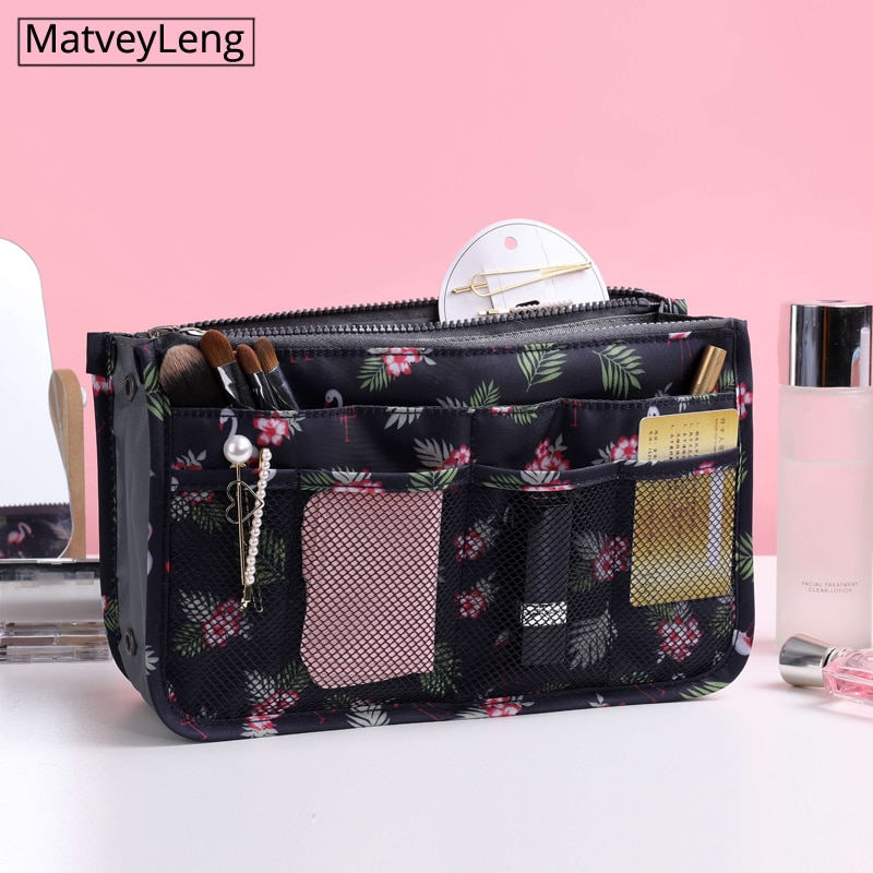 Bolsa de cosméticos para mujer, bolsa de almacenamiento portátil, kit de artículos de aseo, organizador de viaje, bolsa de maquillaje