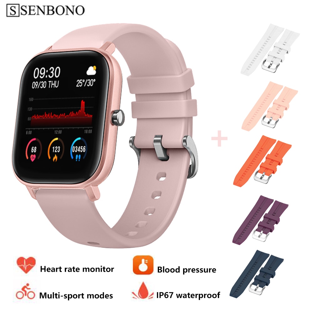 SENBONO P8 Smart Watch Women Men IP67 Waterproof Sport Watch Heart Rate Blood Pressure Monitor Fitness Watch for IOS Android