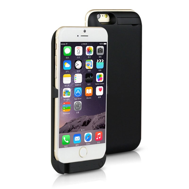 4200Mah Batterij Oplader Voor Iphone 5 5S Se Power Bank Case Cover Draagbare Batterij Opladen Case Met houder: Black